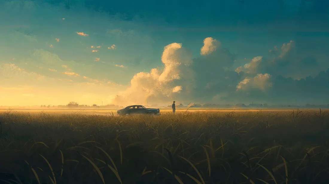 壁纸分享-草原油画